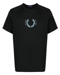 T-shirt à col rond imprimé noir Fred Perry