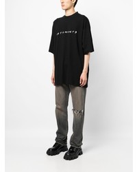 T-shirt à col rond imprimé noir Vetements