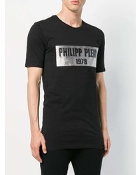 T-shirt à col rond imprimé noir Philipp Plein