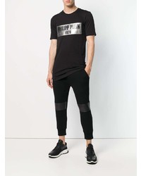 T-shirt à col rond imprimé noir Philipp Plein