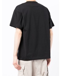 T-shirt à col rond imprimé noir Fumito Ganryu