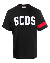 T-shirt à col rond imprimé noir Gcds