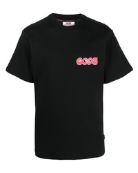 T-shirt à col rond imprimé noir Gcds