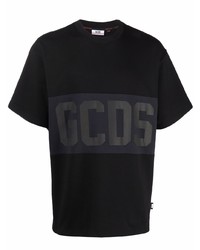 T-shirt à col rond imprimé noir Gcds