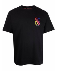 T-shirt à col rond imprimé noir Gcds