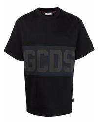 T-shirt à col rond imprimé noir Gcds