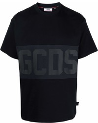 T-shirt à col rond imprimé noir Gcds