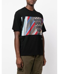 T-shirt à col rond imprimé noir Missoni