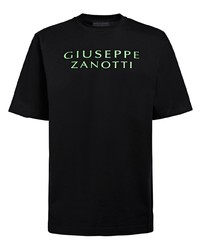 T-shirt à col rond imprimé noir Giuseppe Zanotti