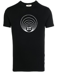 T-shirt à col rond imprimé noir Gmbh