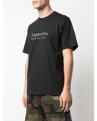 T-shirt à col rond imprimé noir Supreme