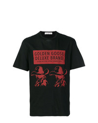 T-shirt à col rond imprimé noir Golden Goose Deluxe Brand
