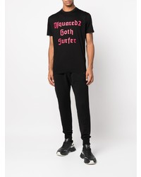 T-shirt à col rond imprimé noir DSQUARED2