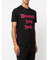 T-shirt à col rond imprimé noir DSQUARED2