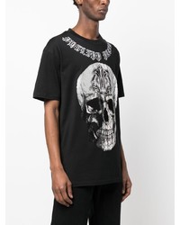 T-shirt à col rond imprimé noir Philipp Plein