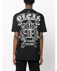 T-shirt à col rond imprimé noir Philipp Plein