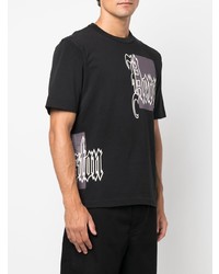 T-shirt à col rond imprimé noir Heron Preston