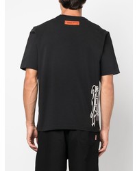 T-shirt à col rond imprimé noir Heron Preston