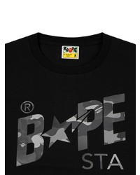 T-shirt à col rond imprimé noir A Bathing Ape