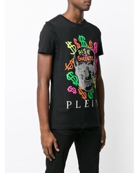 T-shirt à col rond imprimé noir Philipp Plein