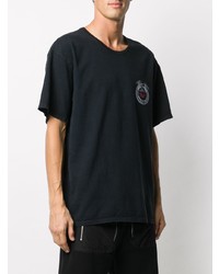 T-shirt à col rond imprimé noir Rhude