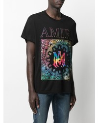 T-shirt à col rond imprimé noir Amiri