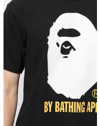 T-shirt à col rond imprimé noir A Bathing Ape