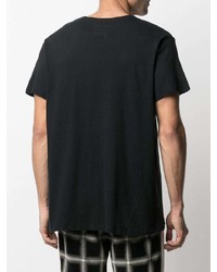 T-shirt à col rond imprimé noir Greg Lauren