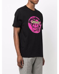 T-shirt à col rond imprimé noir Versace