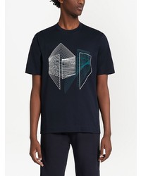 T-shirt à col rond imprimé noir Z Zegna