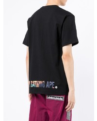 T-shirt à col rond imprimé noir A Bathing Ape