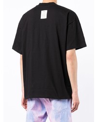 T-shirt à col rond imprimé noir MSGM