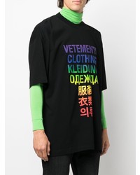 T-shirt à col rond imprimé noir Vetements