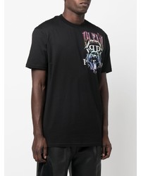 T-shirt à col rond imprimé noir Philipp Plein