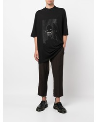 T-shirt à col rond imprimé noir Rick Owens DRKSHDW