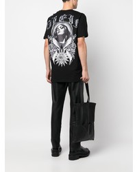 T-shirt à col rond imprimé noir Philipp Plein