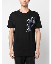 T-shirt à col rond imprimé noir Philipp Plein