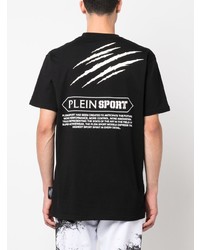 T-shirt à col rond imprimé noir Plein Sport