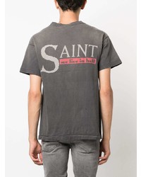 T-shirt à col rond imprimé noir SAINT MXXXXXX