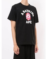 T-shirt à col rond imprimé noir A Bathing Ape