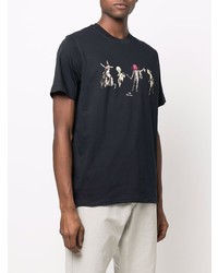 T-shirt à col rond imprimé noir PS Paul Smith