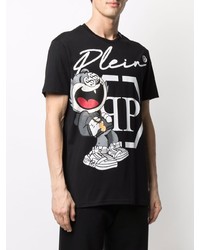 T-shirt à col rond imprimé noir Philipp Plein