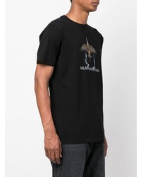 T-shirt à col rond imprimé noir Maharishi