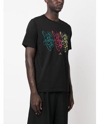 T-shirt à col rond imprimé noir PS Paul Smith