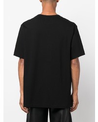 T-shirt à col rond imprimé noir Yohji Yamamoto