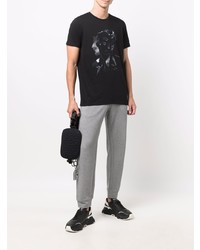 T-shirt à col rond imprimé noir Emporio Armani