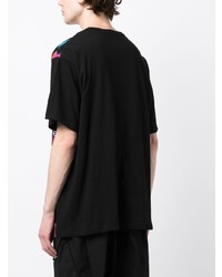 T-shirt à col rond imprimé noir Yohji Yamamoto