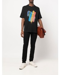 T-shirt à col rond imprimé noir PS Paul Smith