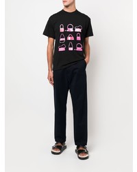 T-shirt à col rond imprimé noir Jacquemus