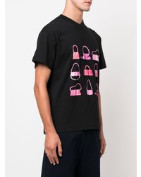 T-shirt à col rond imprimé noir Jacquemus